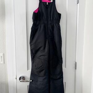 Swiss Tech Black Ski Overalls with Pink Lining